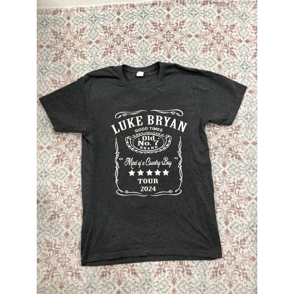 Luke Bryan Mind of a Country Boy 2024 Tour Shirt Mens Medium Gray Concert Tee